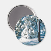 Snow Covered Evergreens Magneet (Voorkant / Achterkant)