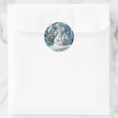 Snow Covered Evergreens Ronde Sticker (Tas)