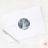 Snow Covered Evergreens Ronde Sticker (Envelop)
