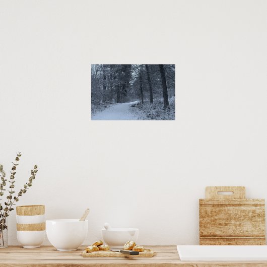Snow Covered Hiking Trail 1 Poster (Keuken)