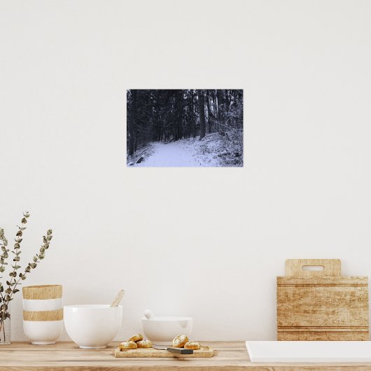 Snow Covered Hiking Trail 2 Poster (Keuken)
