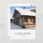 Snow-covered log cabin in Lapland, Finland Briefkaart (Voorkant / Achterkant)