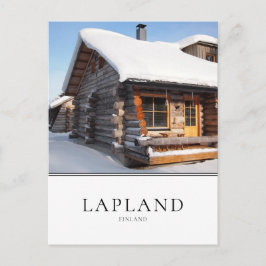 Snow-covered log cabin in Lapland, Finland Briefkaart