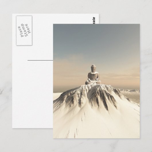 Snow Covered Mountain Buddha Briefkaart (Voorkant / Achterkant)