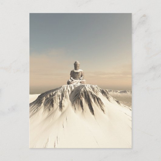 Snow Covered Mountain Buddha Briefkaart (Voorkant)