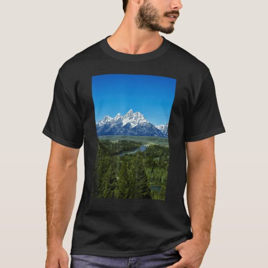 Snow-covered mountains Grand Teton National Park W T-shirt (Voorkant)