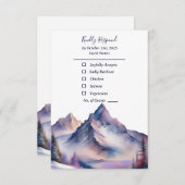 Snow covered mountains landscape wedding RSVP kaartje (Voorkant / Achterkant)