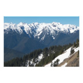 Snow Covered Olympic Mountains Foto Afdruk (Voorkant)