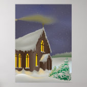 Snow Covered Winter Church Poster (Voorkant)