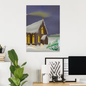 Snow Covered Winter Church Poster