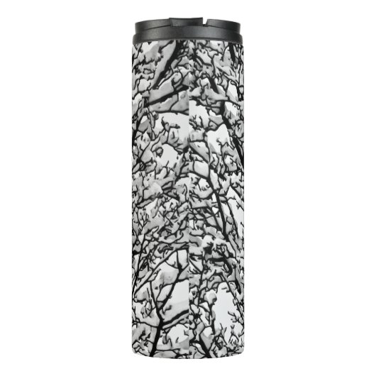 Snow Covered Winter Tree Branches Photo Thermosbeker (Achterkant)