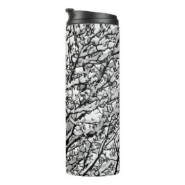 Snow Covered Winter Tree Branches Photo Thermosbeker