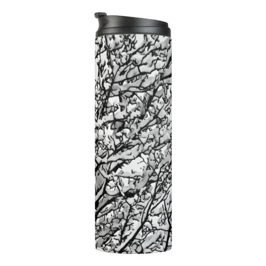 Snow Covered Winter Tree Branches Photo Thermosbeker (Geroteerd rechts)