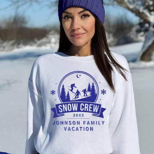 Snow Crew Ski Trip Winter Family Vacation Blue T-shirt