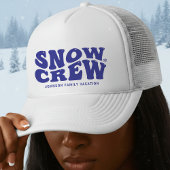 Snow Crew Winter Family Vacation Trip Blue Trucker Pet