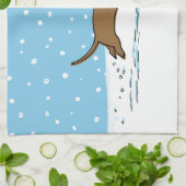 Snow Dachshund - Wiener Dog-kerstfeestdag Theedoek (Gevouwen)