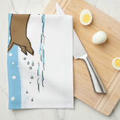 Snow Dachshund - Wiener Dog-kerstfeestdag Theedoek (Quarter Fold)