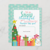Snow Dankbare Leraren Dank U Cadeau Kaart Houder (Voorkant / Achterkant)
