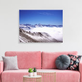 Snow Davos Swiss Holiday Card Canvas Afdruk (Insitu (Woonkamer))
