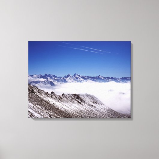 Snow Davos Swiss Holiday Card Canvas Afdruk (Voorkant)