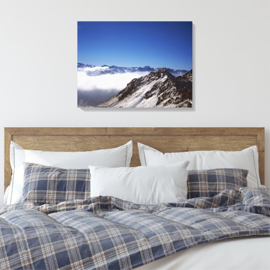 Snow Davos Swiss Holiday Card Canvas Afdruk (Insitu (Slaapkamer))