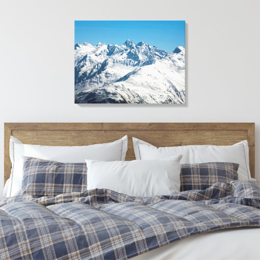 Snow Davos Swiss Holiday Card Canvas Afdruk (Insitu (Slaapkamer))