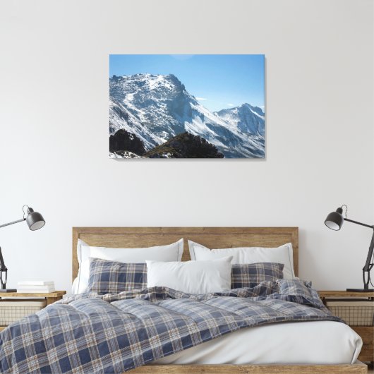Snow Davos Swiss Holiday Card Canvas Afdruk (Insitu (Slaapkamer))