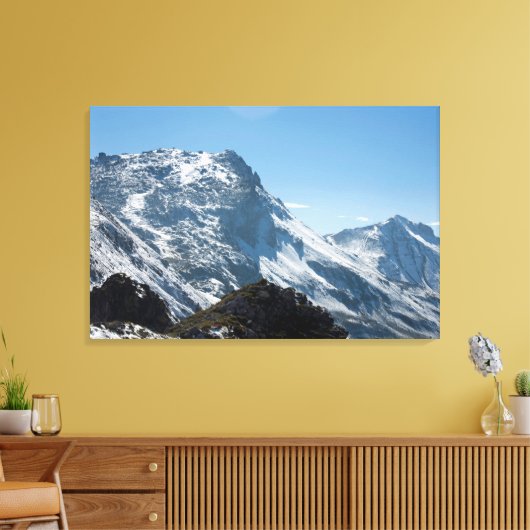 Snow Davos Swiss Holiday Card Canvas Afdruk (Insitu (Woonkamer))