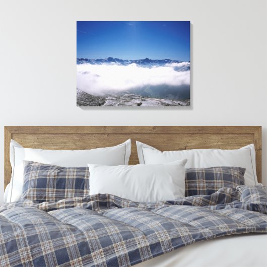 Snow Davos Swiss Holiday Card Canvas Afdruk (Insitu (Slaapkamer))