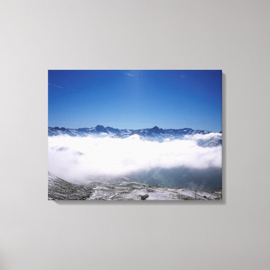 Snow Davos Swiss Holiday Card Canvas Afdruk (Voorkant)