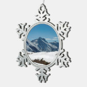 Snow Davos Swiss Holiday Card Poster Foto B Tin Sneeuwvlok Ornament (Rechts)