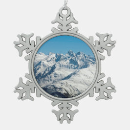 Snow Davos Swiss Holiday Card Poster Foto B Tin Sneeuwvlok Ornament