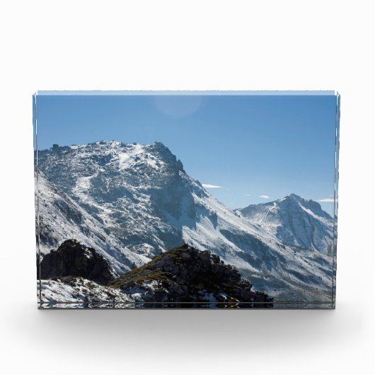 Snow Davos Swiss Holiday Card Poster Fotoblokken (Voorkant)