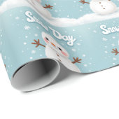 Snow Day Snowman Christmas Wrapping Paper Cadeaupapier (Rol Hoek)