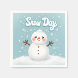 Snow Day Snowman Winter Napkin Servet