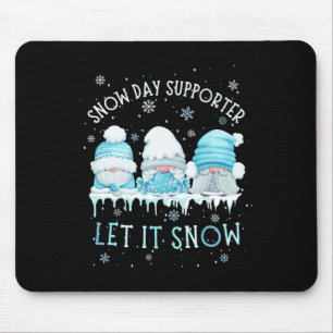 Snow Day Supporter Let It Snow Schattige Blue Gnom Muismat