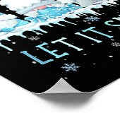 Snow Day Supporter Let It Snow Schattige Blue Gnom Poster (Hoek)