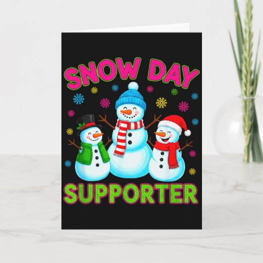 Snow Day Supporter Snowflake Funny Teacher Christm Kaart (Voorkant)