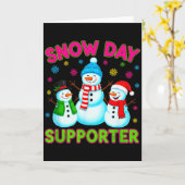 Snow Day Supporter Snowflake Funny Teacher Christm Kaart (Gele Bloem)