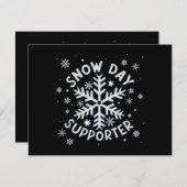 Snow Day Supporter Snowflake Winter Let It Snow Bedankkaart (Voorkant / Achterkant)