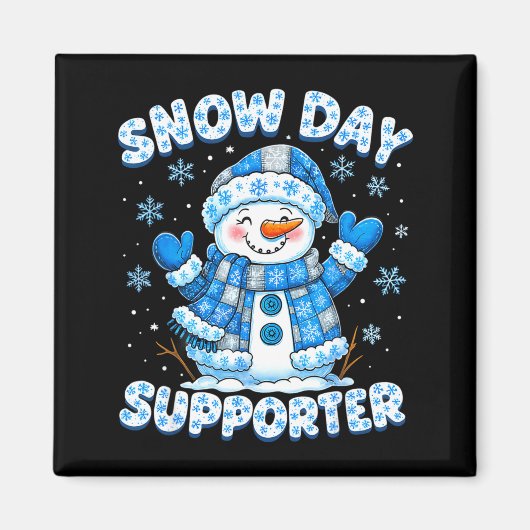 Snow Day Suprter Cute Snowman Snowflake Christmas Magneet (Voorkant)