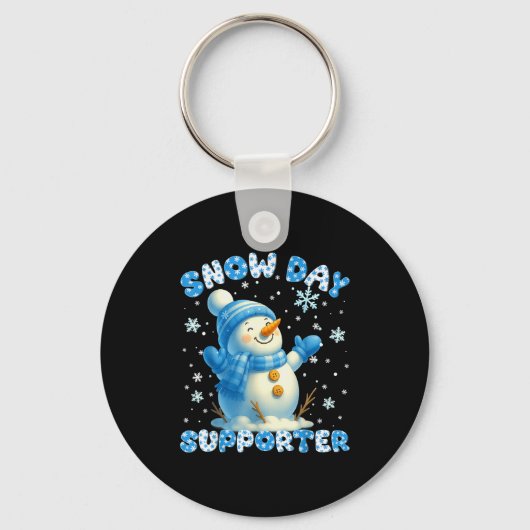 Snow Day Suprter Cute Snowman Snowflake Christmas  Sleutelhanger (Voorkant)