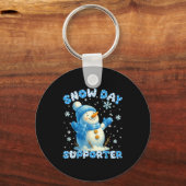 Snow Day Suprter Cute Snowman Snowflake Christmas  Sleutelhanger (Voorkant)