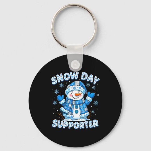 Snow Day Suprter Cute Snowman Snowflake Christmas Sleutelhanger (Voorkant)