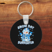 Snow Day Suprter Cute Snowman Snowflake Christmas Sleutelhanger (Voorkant)