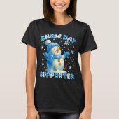 Snow Day Suprter Cute Snowman Snowflake Christmas  T-shirt (Voorkant)