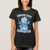 Snow Day Suprter Cute Snowman Snowflake Christmas  T-shirt (Voorkant)