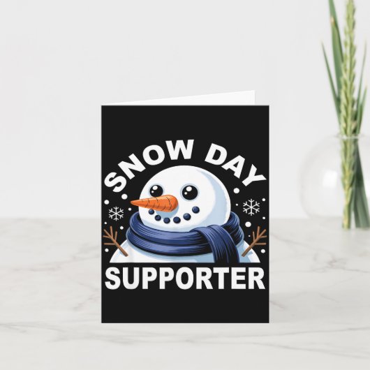 Snow Day Suprter Fun Snowman Design For Winter Lov Kaart (Voorkant)