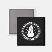 Snow Day Suprter Fun Winter Snowflake Teacher Stud Magneet (Voorkant / Achterkant)