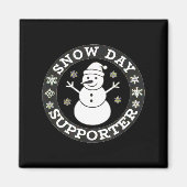 Snow Day Suprter Fun Winter Snowflake Teacher Stud Magneet (Voorkant)